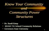 Know Your Community  and  Community Power Structures