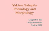Yakima Sahaptin Phonology and Morphology