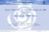 First Results on Verification of LMK Test Runs Basing on SYNOP Data