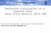 Radiation Calculation on a Coarser Grid -   Very First Results With LMK