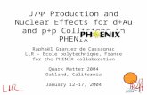 J/   Production and Nuclear Effects for d+Au and p+p Collisions in PHENIX