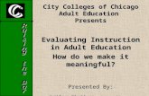 City Colleges of Chicago Adult Education  Presents