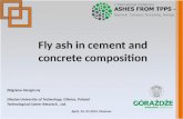 Fly ash  in cement and  concrete composition