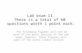 Lab exam II. There is a total of 60  questions worth 1 point each.