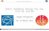 Orbit feedback design for the CLIC ML and BD