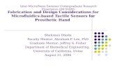 Fabrication and Design Considerations for Microfluidics-based Tactile Sensors for Prosthetic Hand