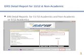 ERS Detail Report for 11/12 & Non-Academics