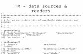TM – data sources & readers
