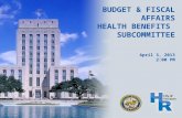 BUDGET & FISCAL AFFAIRS  HEALTH BENEFITS  SUBCOMMITTEE