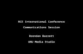 RCE International Conference Communications Session Brendan Barrett UNU Media Studio