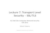 Lecture 7: Transport Level Security – SSL/TLS