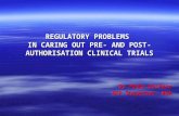 REGULATORY PROBLEMS  IN CARING OUT PRE- AND POST- AUTHORISATION CLINICAL TRIALS