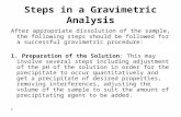 Steps in a Gravimetric Analysis