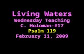 Living Waters Wednesday Teaching C. Holoman-#17 Psalm 119  February 11, 2009