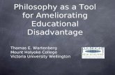 Philosophy as a Tool for Ameliorating Educational Disadvantage