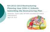 NH  2012-2013 Restructuring Planning Year (SINI 4 ) Schools:  Submitting the Restructuring Plan