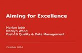 Aiming for Excellence Marian  Jebb Marilyn Wood Post-16 Quality & Data Management