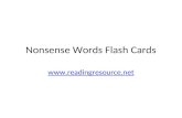 Nonsense Words Flash Cards