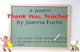 a poem Thank You, Teacher   by  Joanna Fuchs