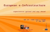 European e-Infrastructure experiences gained and way ahead