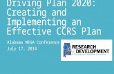 Driving Plan 2020: Creating and Implementing an Effective CCRS Plan