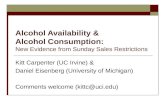 Alcohol Availability & Alcohol Consumption: New Evidence from Sunday Sales Restrictions