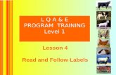 L Q A & E PROGRAM  TRAINING Level 1