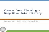 Common Core Planning – Deep Dive into Literacy
