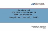 Review of FOLDED SELF-MAILER DMM Standards  Required Jan 05, 2013