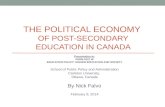 The political economy  of Post-secondary education in  canada