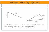 Review : Solving  Systems