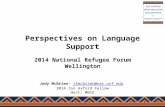 Perspectives on Language Support 2014 National Refugee Forum Wellington