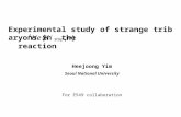 Experimental study of strange tribaryons in  the                       reaction