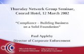 Thursday Network Group Seminar, Conrad Hotel, 12 March 2002