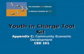 Youth in Charge Tool Kit  Appendix C:  Community Economic Development  CED 101