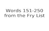 Words 151-250 from the Fry List
