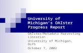 University of Michigan’s OAIster Progress Report
