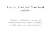 Inverse, Joint, and Combined Variation