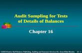 Audit Sampling for Tests of Details of Balances