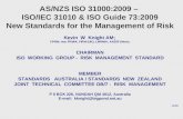 AS/NZS ISO 31000:2009 –  ISO/IEC 31010 & ISO Guide 73:2009
