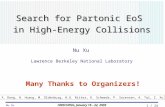Search for Partonic EoS  in High-Energy Collisions