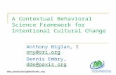 A Contextual Behavioral Science Framework for Intentional Cultural Change