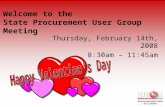 Welcome to the State Procurement User Group Meeting