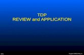TDP REVIEW and APPLICATION