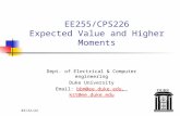 EE255/CPS226 Expected Value and Higher Moments