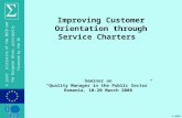 Improving Customer Orientation through  Service Charters