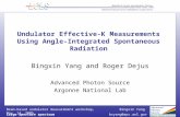 Undulator Effective-K Measurements Using Angle-Integrated Spontaneous Radiation