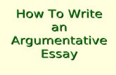 How To Write an Argumentative Essay