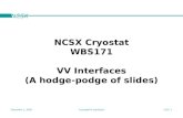 NCSX Cryostat WBS171 VV Interfaces (A hodge-podge of slides)