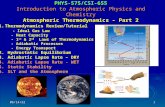 Thermodynamics Review/Tutorial - Ideal Gas Law      - Heat Capacity